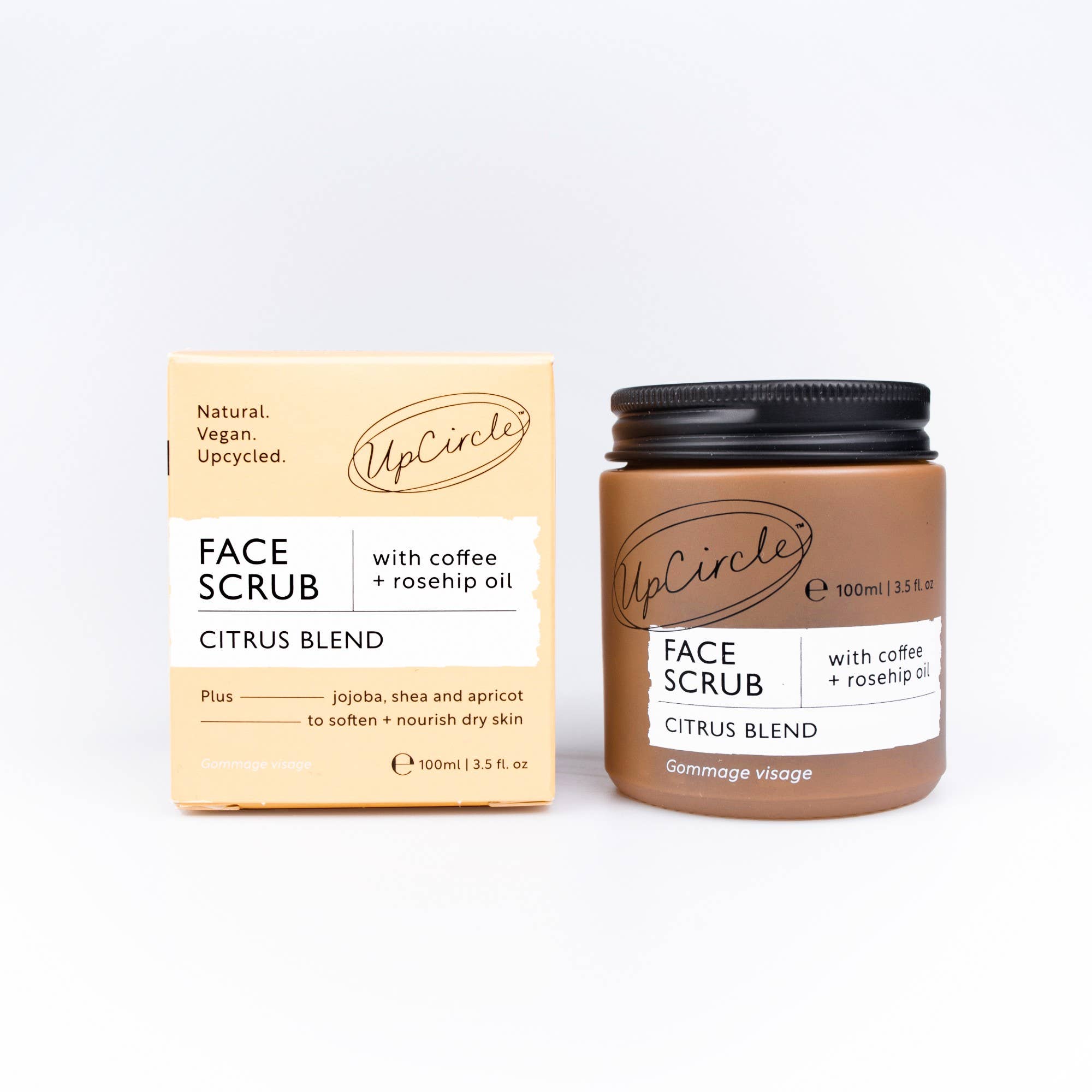 UpCircle Beauty UK – wholesale Facial exfoliant/scrub – Eco Vegan Face Scrub with Coffee + Rosehip Citrus blend5