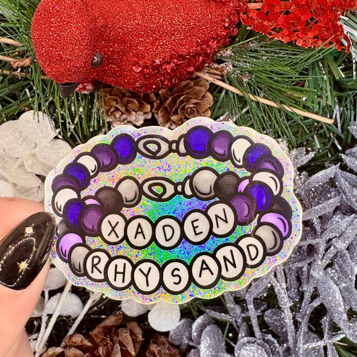 Xaden and Rhysand Bracelets Crushed Glitter Sticker for wholesale by Awfullynerdy.co