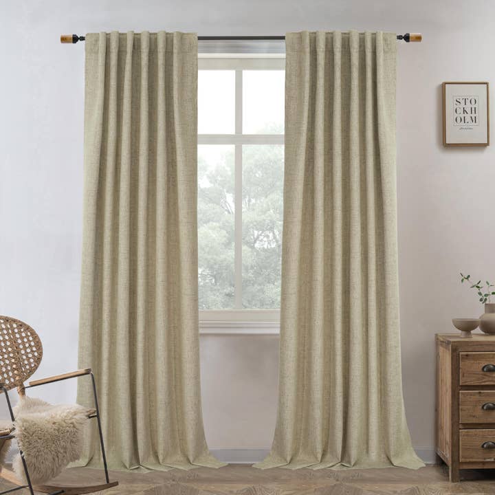 DriftAway - Wholesale Curtain - 100% Blackout Natural Linen Curtains for Bedroom 2 Panels14