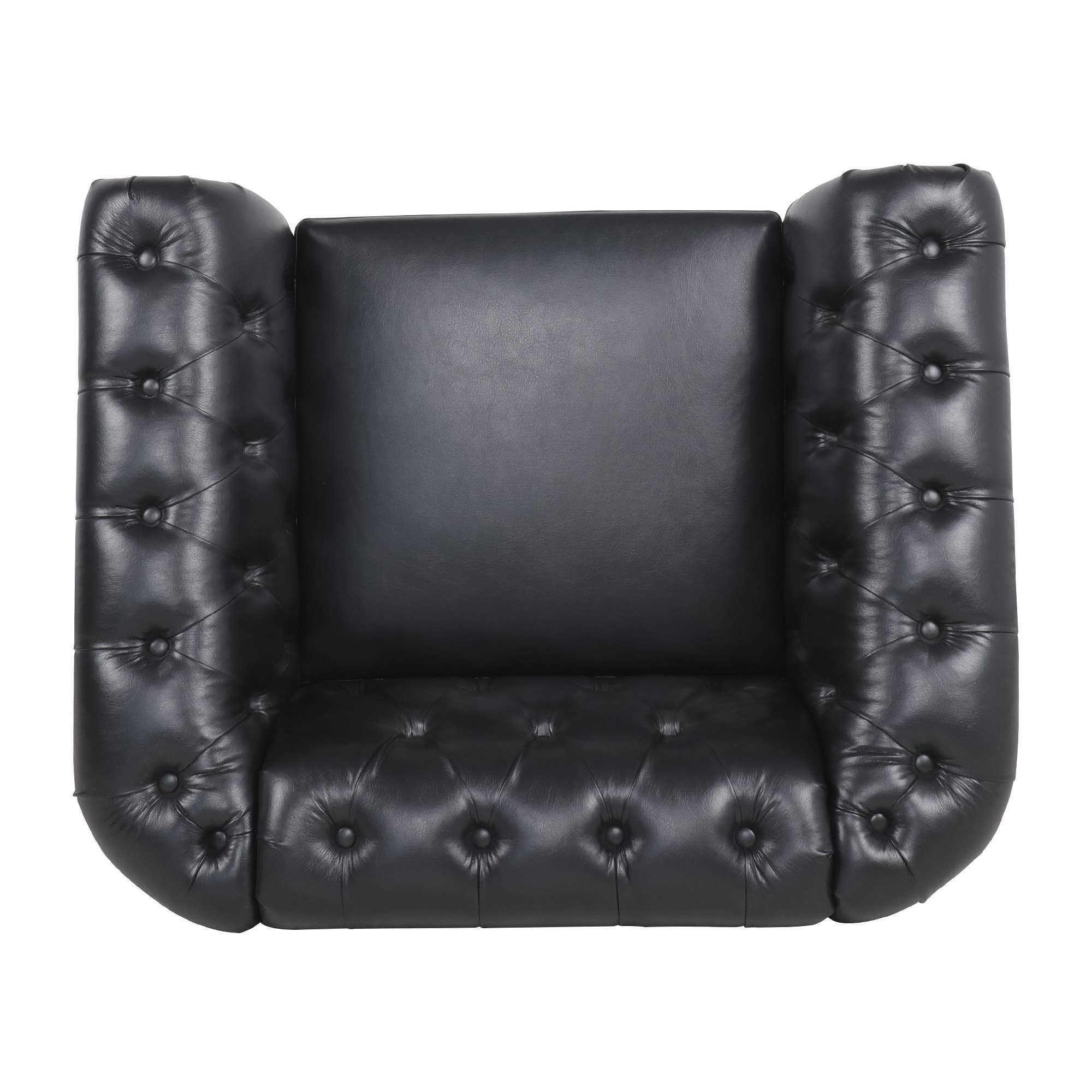 39F Inc. - Wholesale Chair - 84.65''BLACK PU Rolled Arm Chesterfield 3 Seater Sofa,6Color37