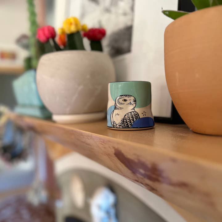 The Bowl Maker - Wholesale Drinking Glass/Cup - Lucky Snowy Owl Cup - Medium1