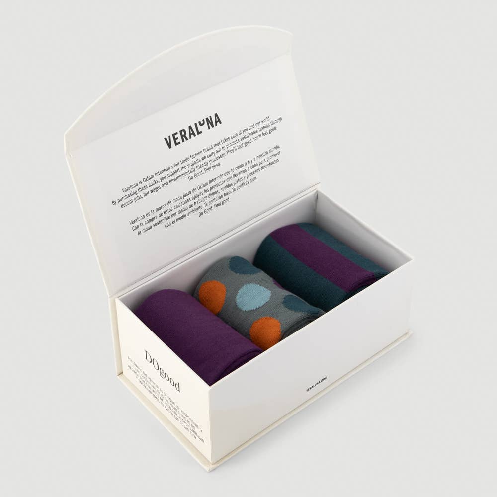 Veraluna Sustainable Clothing - Wholesale Socks - Unisex - ORGANIC COTTON SOCKS GIFTBOX ORANGE 39-42 FAIR TRADE 1
