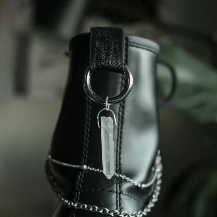 Crystal Quartz Point Boot Charm Accessories for wholesale by Cosmic Crow