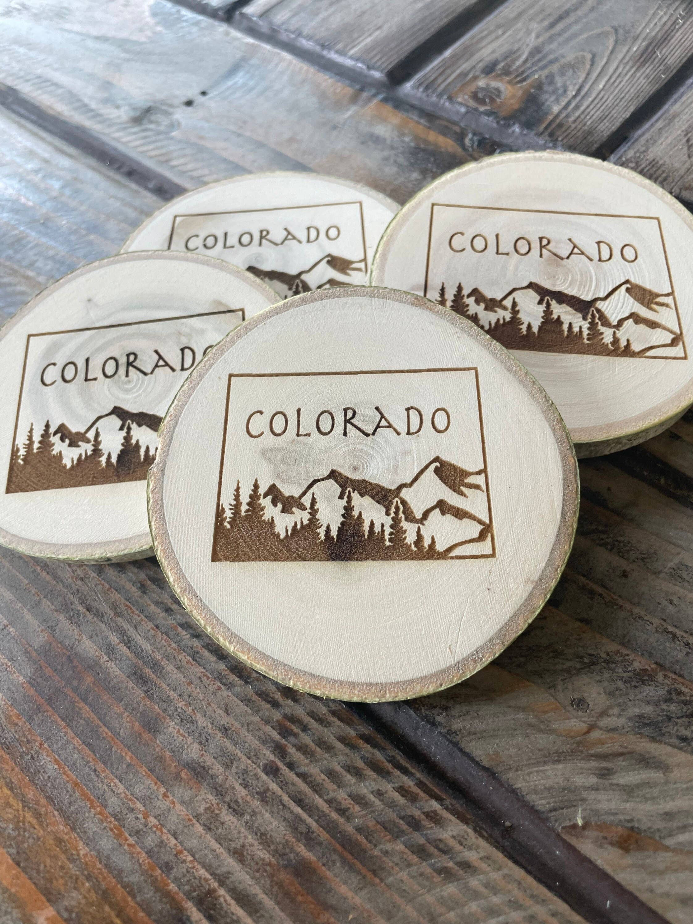 Parks Art Collection - Wholesale Coasters - Colorado Coaster, State Shape on Local Aspen Wood9