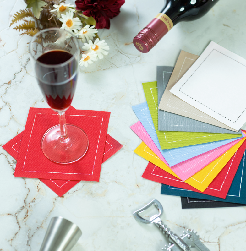 Noble Napkins - Wholesale Disposable Napkin - Luxury Cotton Cocktail Napkins, 4.5" x 4.5", 50 per pack1