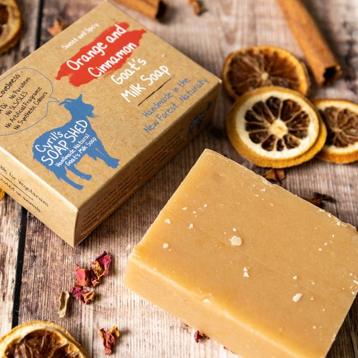 Orange & Cinnamon Goats Milk Soap for wholesale by Cyril's Soap Shed