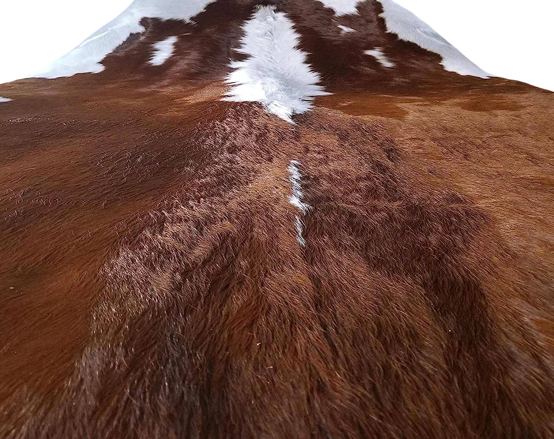 home mart goods – Engroshandel Løst tæppe – 6x7 Fødder Brun & Hvid Mave Hereford Koskind Område Tæppe7