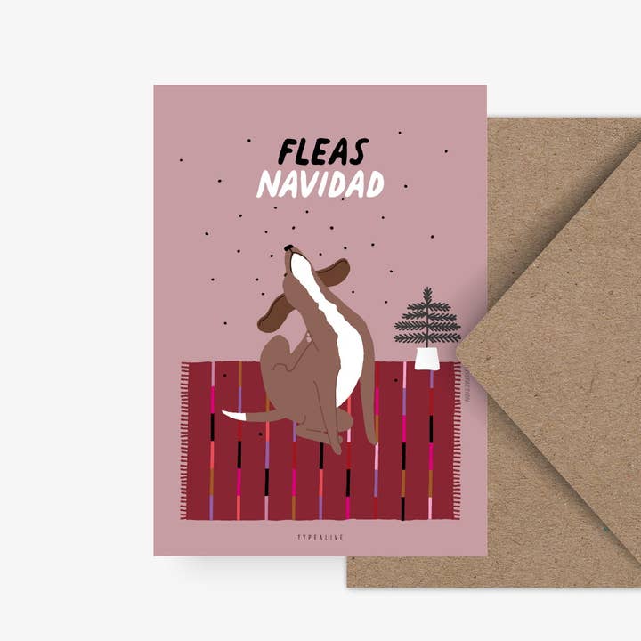 Postcard/Petisfaction “Dogs” Fleas Navidad for wholesale by typealive