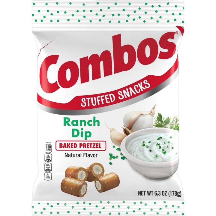 Shop The King - Wholesale Pretzels - COMBOS Ranch Dip Baked Pretzel Stuffed Snacks, 6.3 Oz Bag (Pack of 12)