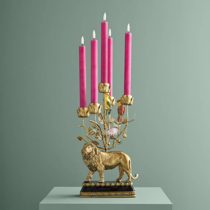 Candelabro Leone Poli/Metallo, 20 x 15 x 37 cm per la vendita all'ingrosso da parte di WERNS