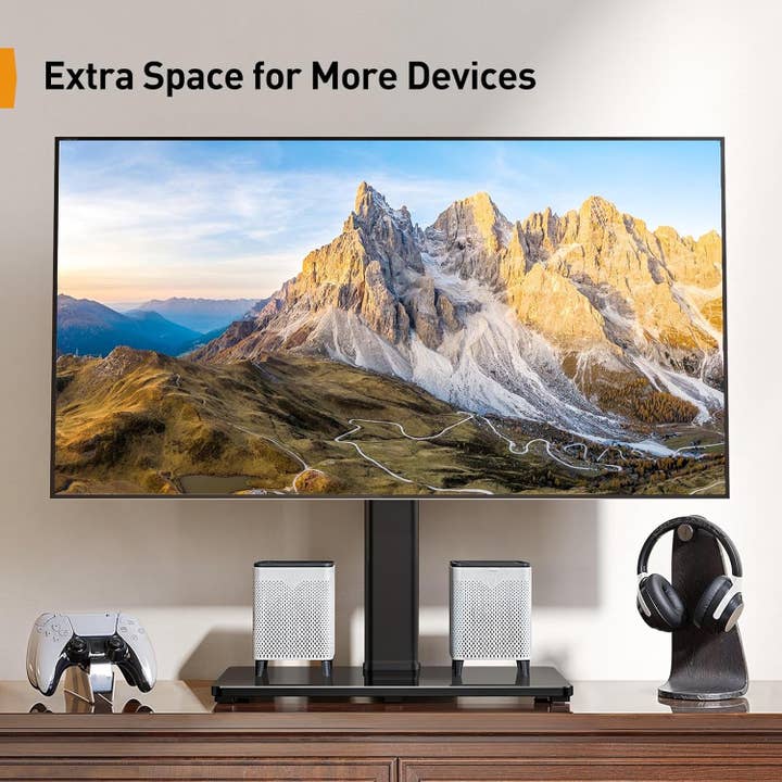 ShipItFurniture - Wholesale Console Table - Tabletop TV Stand, Universal TV Stand for 23–60 Inch LCD/LED/OLED Tvs, Height-Adjustable TV Stand with Tempered Glass Base & Cable Management, VESA 400X400Mm, PGTVS025