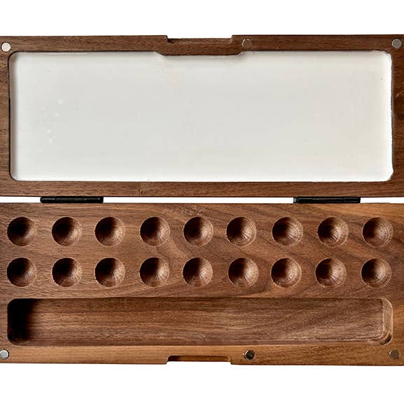 Natural Earth Paint - Wholesale Palette/Mixing Tray - Wooden Watercolor Palette with Brush Holder