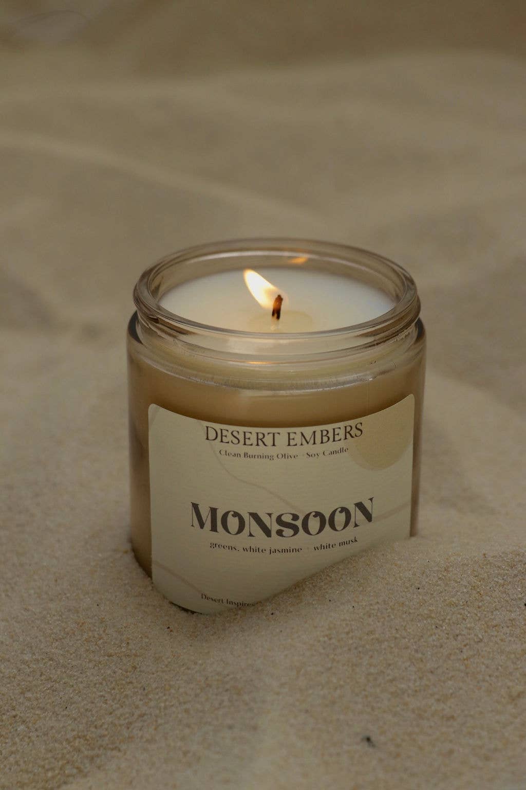 Desert Embers, LLC - Wholesale Jar/Filled Candle - Monsoon Rain Scented Olive + Soy Desert Inspired Candle2