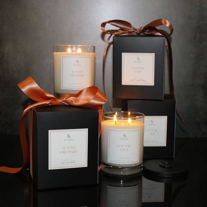 Rust & Rose | Luxury Non-Toxic Candles - Wholesale Jar/Filled Candle - Country Club Soy Blend Candle, Fall Gifts, Fall Fragrance2