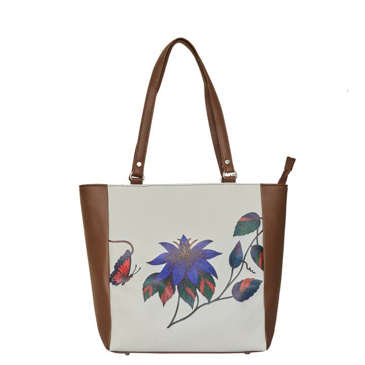 Floral Print Leather Shoulder Tote Bag, Handbag Purse for wholesale by Sishka Ltd