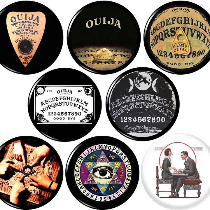 Ouija board x 8 1" tum (25 mm) stift halloween trollformler gotiska för wholesale av Pinbax Express