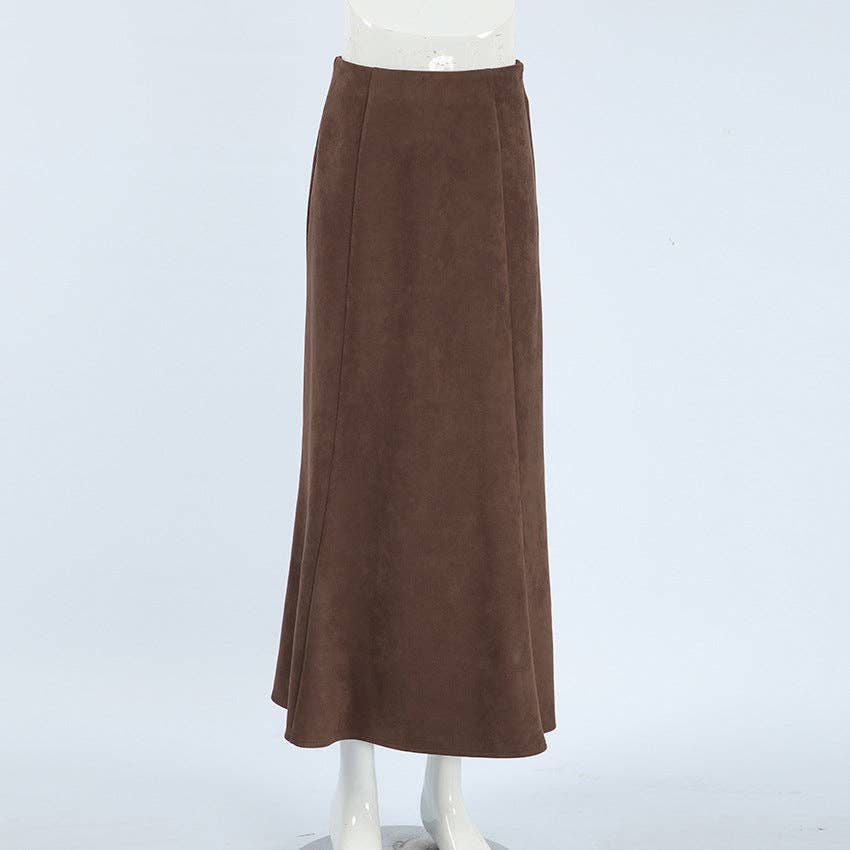 Marayn - Wholesale Skirt - Women's - Vintage Brown Knit Midi Skirt Chic Fall Style20