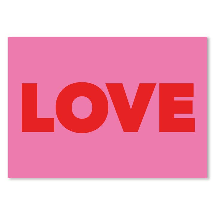 Love Typography Konsttryck Poster i Pink Rouge för wholesale av Superlover