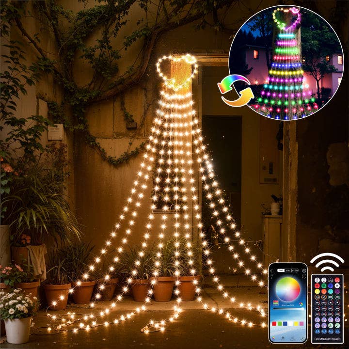 Party's LED Heart Waterfall Lights for wholesale by Fun Little Toys