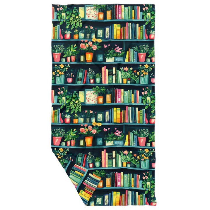 House Plants and Books Double Sided Waffle Dish Towel for wholesale by June Apothicarie
