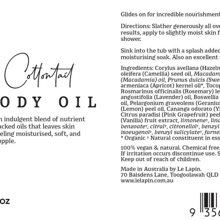 Le Lapin - Wholesale Bath/Body Oil - Cottontail Body Oil2