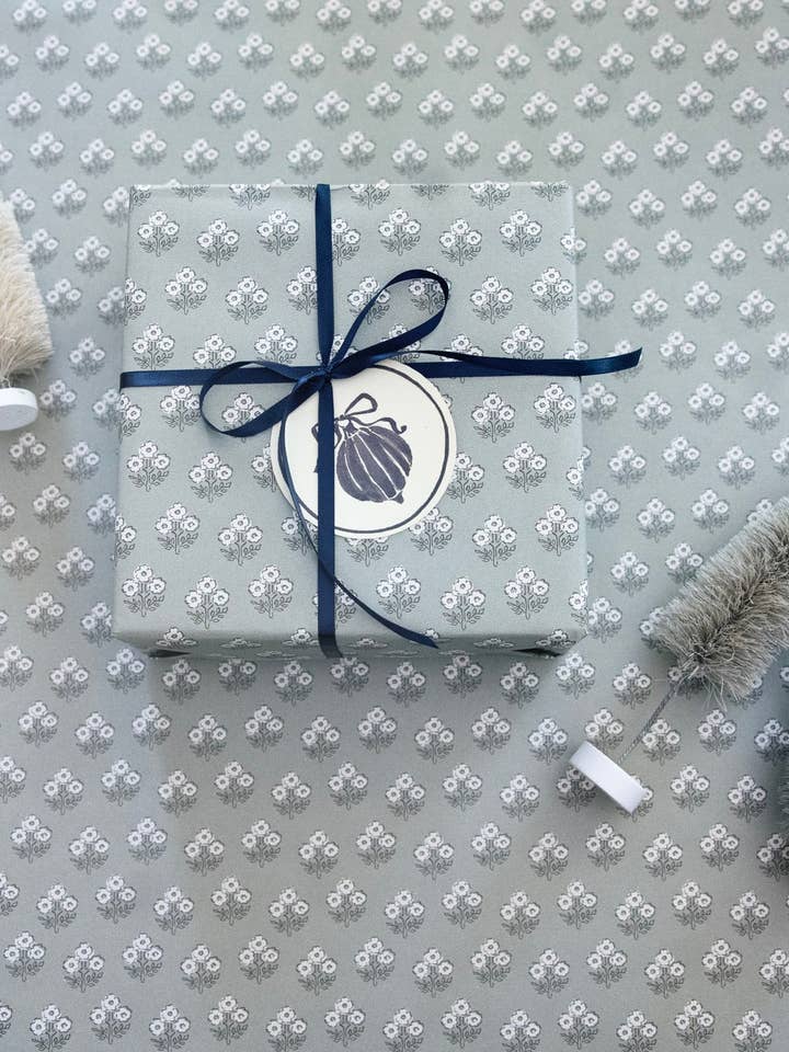 'Evergreen Topiary' wrapping paper roll for wholesale by Parcel Paper