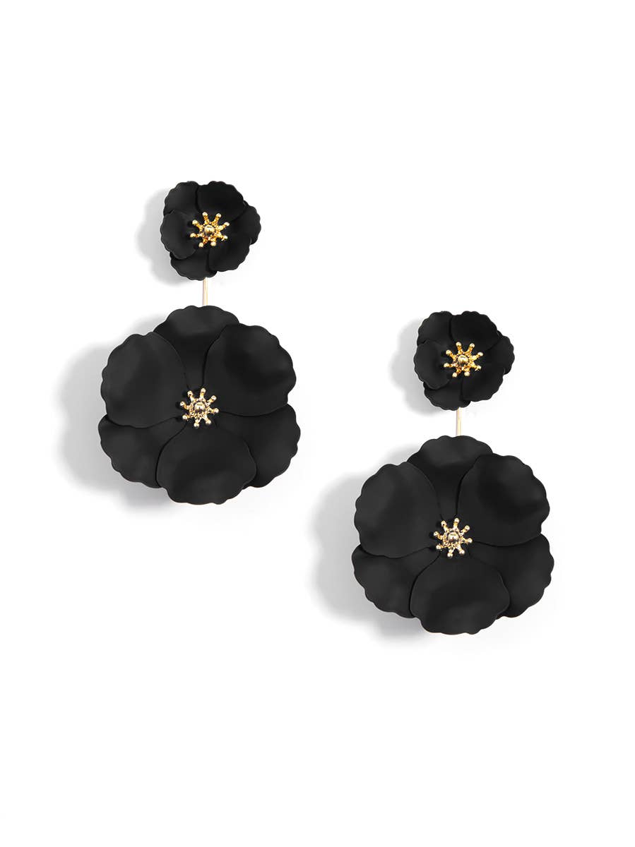 ZENZII Jewelry - Wholesale Dangle Earrings - Double Flower Drop Earring0