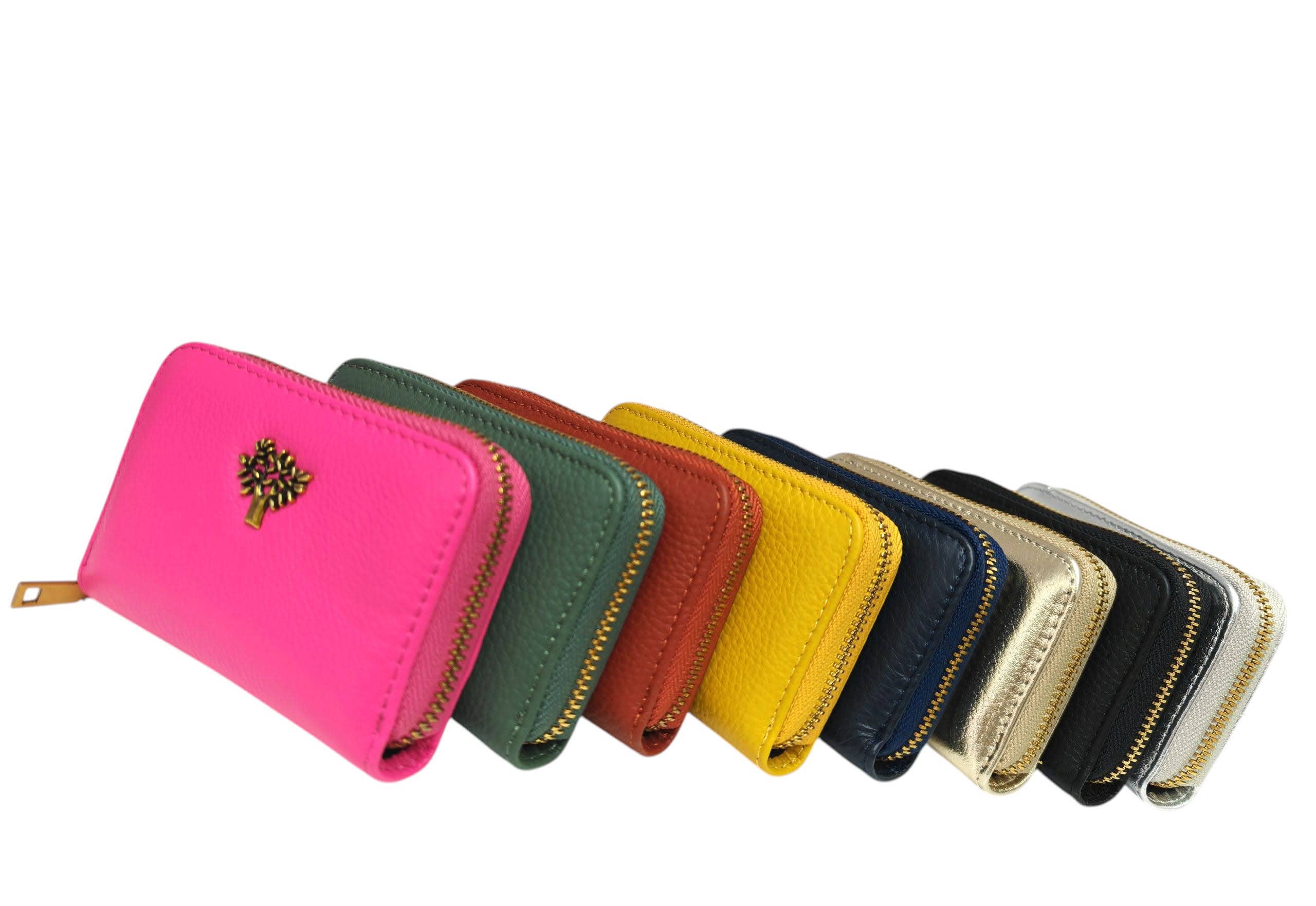 Superbia - Wholesale Wallet - Women's - Genuine Leather Zip Around Tree Life Card Holder-1088