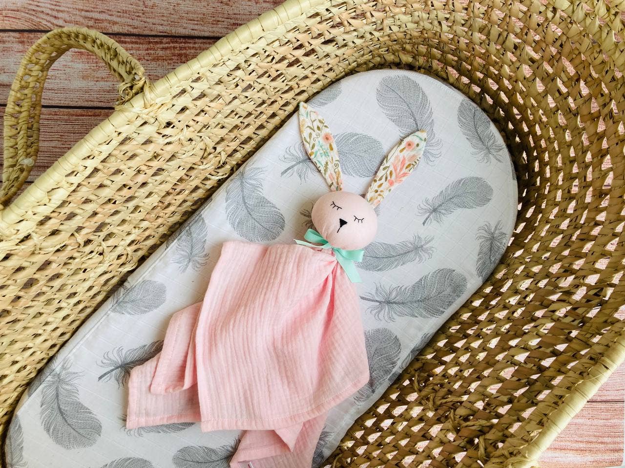 Pastel Baby - Wholesale Security/Cuddle Blanket - Baby - Muslin Baby comforter Bunny lovey - Light Pink1