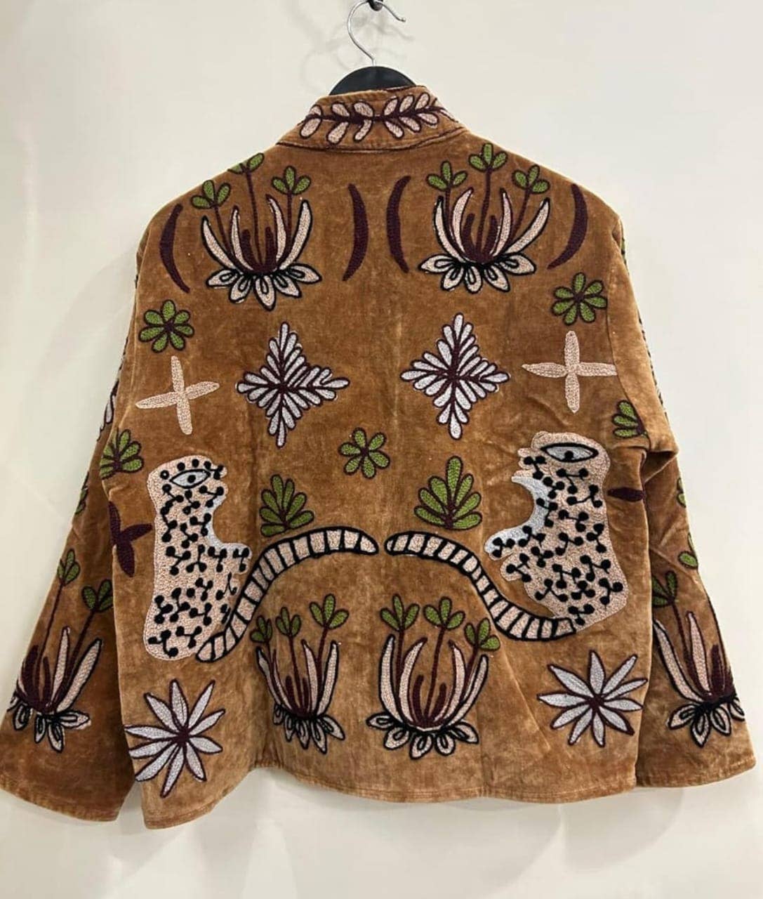 Ayras World - Venta al por mayor Chaqueta - Mujer - Chaqueta de Terciopelo Suzani - Marrón1