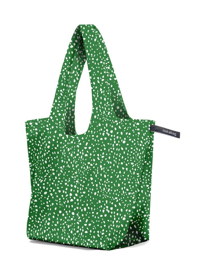 Notabag Tote Green Sprinkle – faltbare Einkaufstasche mit Muster für den Großhandel von Notabag