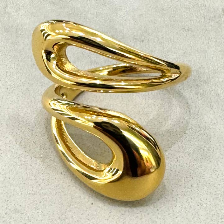 Cassette Barcelona - Wholesale Ring voor meerdere vingers - Reflex roestvrijstalen ring0