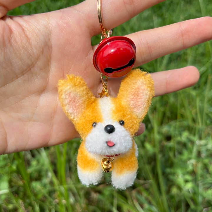 Handmade Mini Corgi Keychain – Cute Cartoon Dog Bag Charm for wholesale by JOYFULJOTS