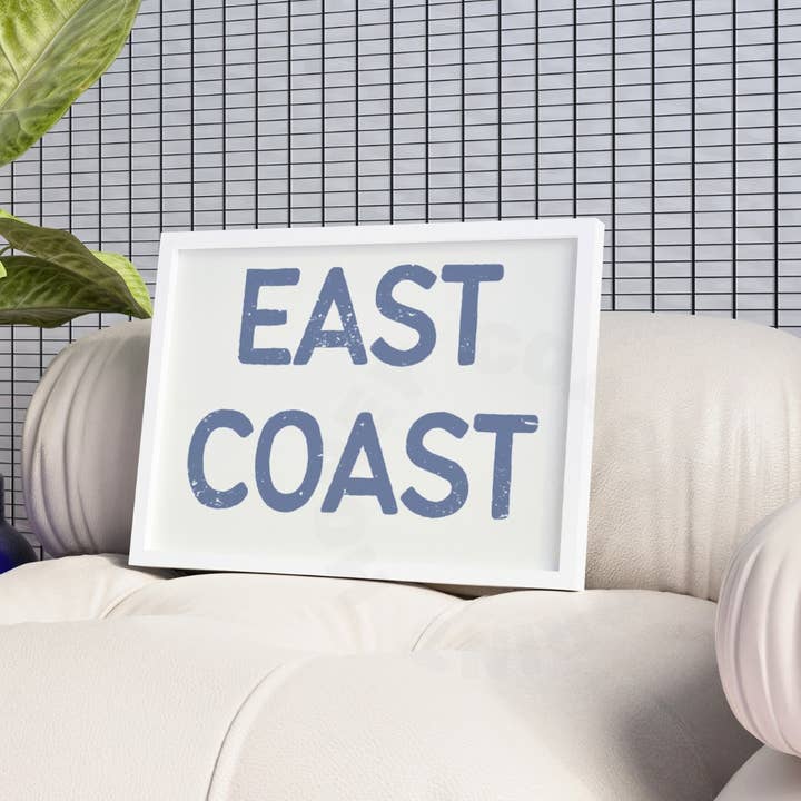 Honey Coast Print Co. - Wholesale Art Print - Landscape Coastal Blue East Coast Retro Typography Wall Art4