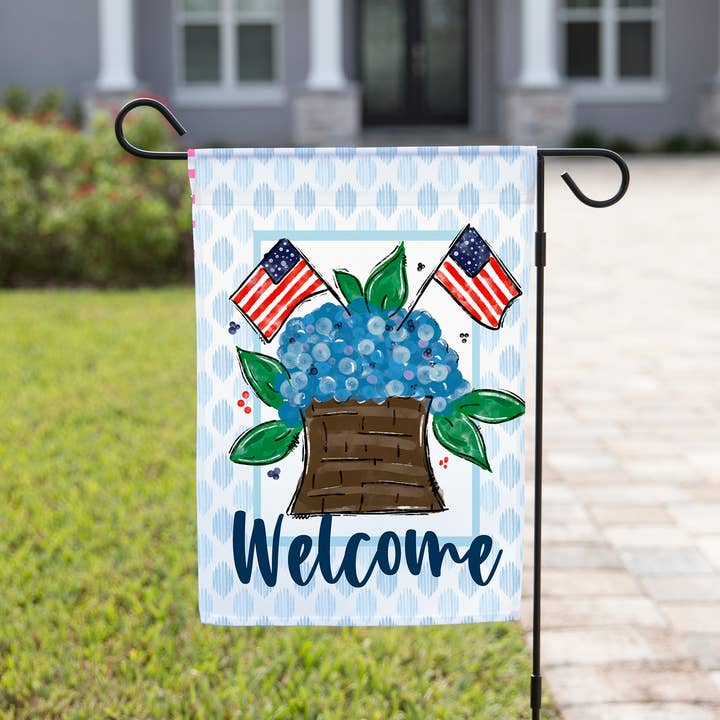 The Navy Knot - Wholesale Flag - July 4th Garden Flag - Hydrangea Bouquet