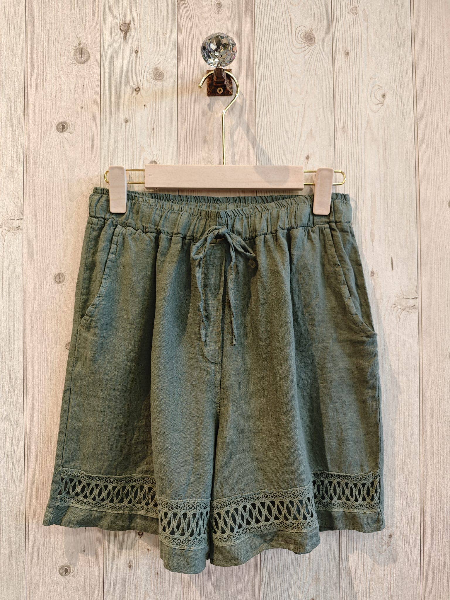 Linen & More - Vente Short – femme - RÉF 17761 SHORT EN DENTELLE LIN 100%10