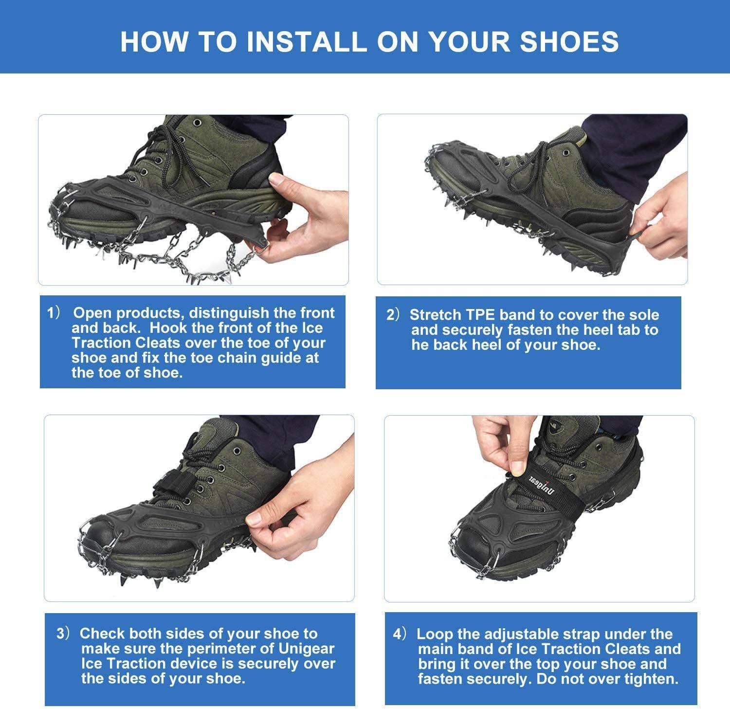 VIGOR - Wholesale Snow Boots - Women's - Anti Slip Crampons Ice Cleats for Hiking Snow Boots Shoes8