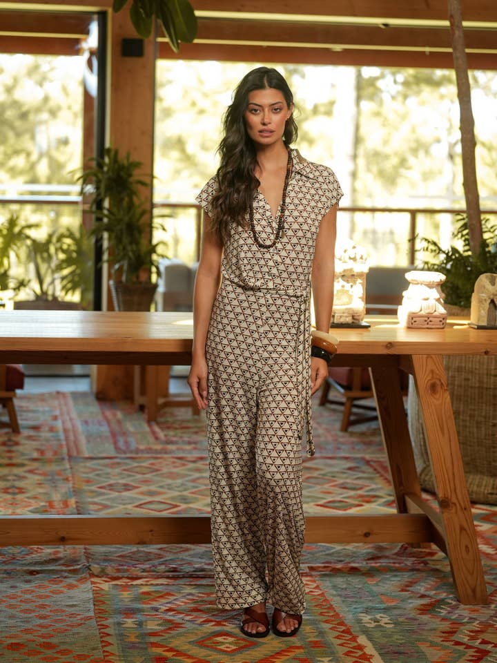 GUIMANOS - Vente Combinaison – femme - Combinaison Imprimée Géométrique3