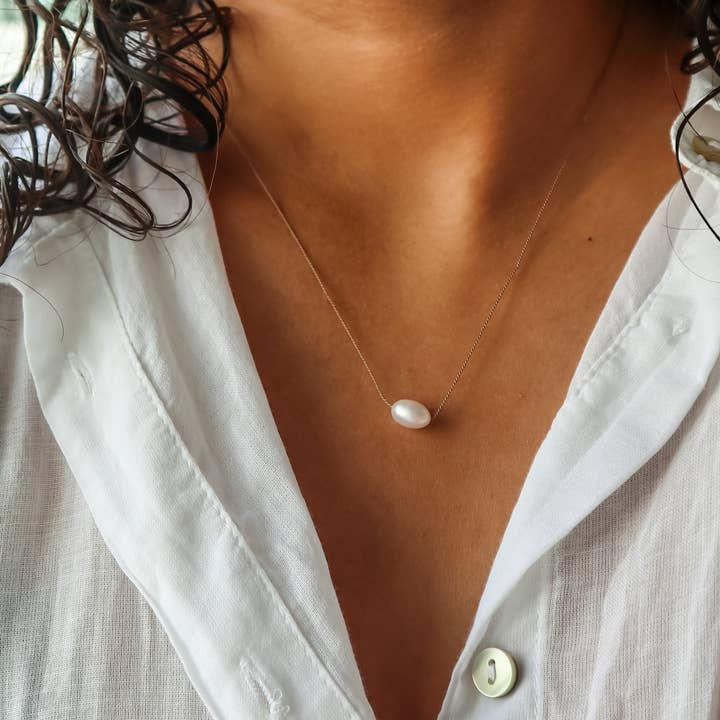 Bali Soul - Wholesale Pendant/Charm Necklace - Pearl Silk Cord Necklace, Minimalist Wedding Necklace
