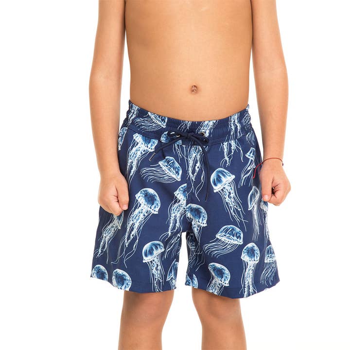 Tolu Australia - Wholesale Swim Shorts - Kids - Blue Jellyfish Boy's Swim Shorts