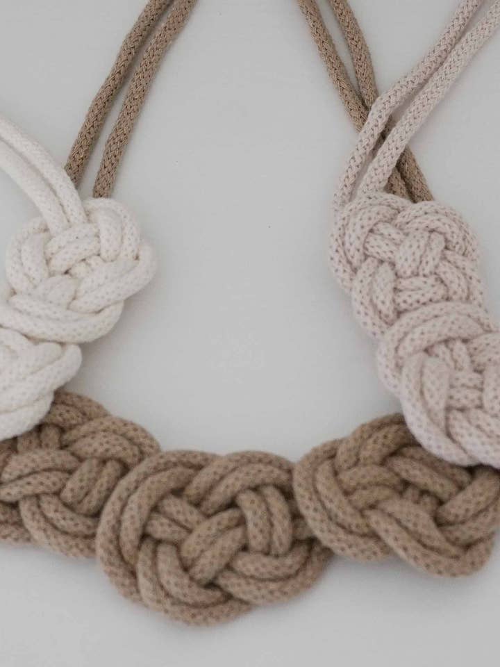 Macrame Chunky Necklace - Swirl for wholesale by La Terra Macrame
