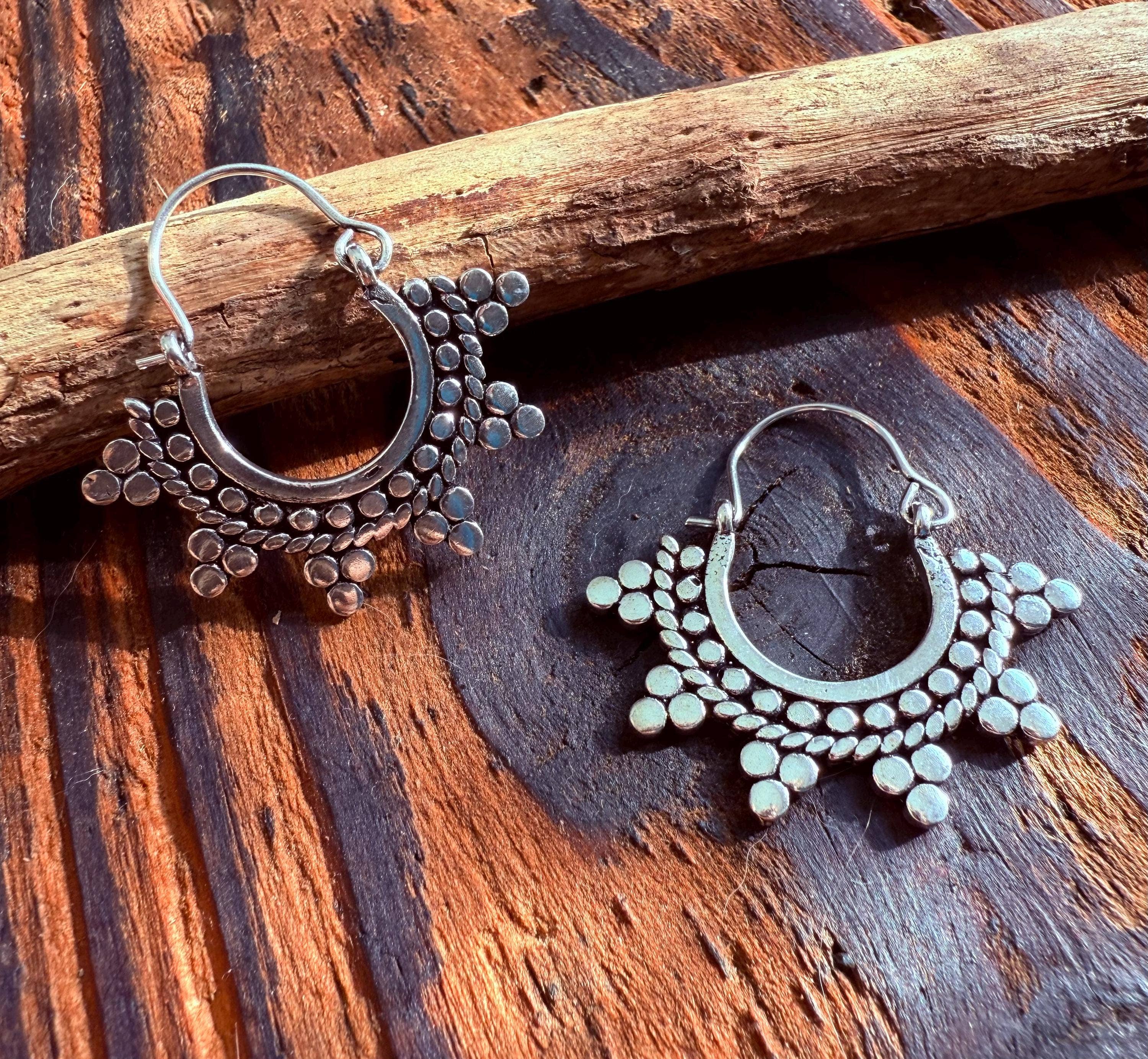 Kaali Boutique – wholesale Hoop earrings – Mini Afghani Silver Hoop Earrings / Boho / Ethnic / Rustic / Yoga / Hippie / Gypsy /Bohemian6