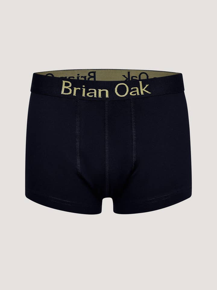 Cueca boxer preta de algodão stretch por atacado de Brian Oak Limited