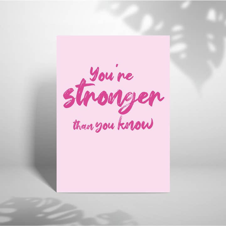 Stronger Than You Know Thinking Of You Card for wholesale by Laura Lonsdale
