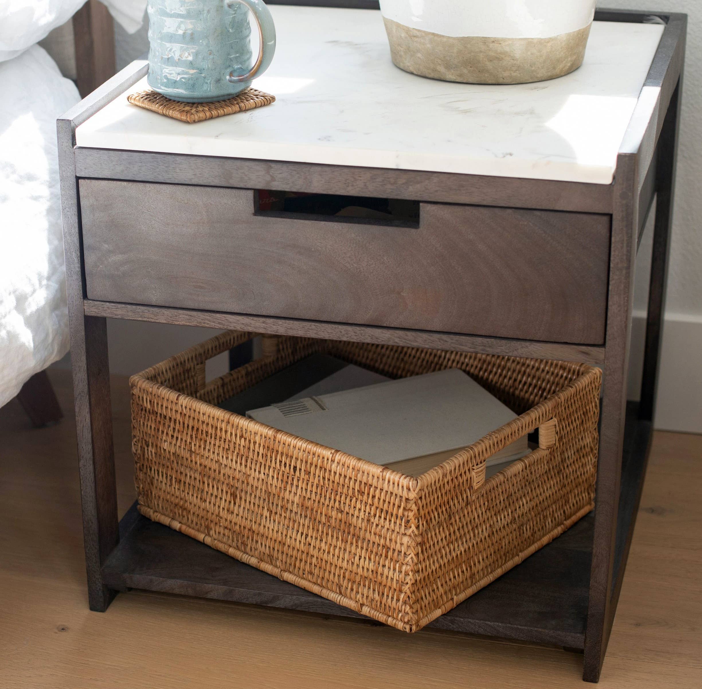 Artifacts Trading Company - Vendita all'ingrosso Cestini - Cesto rettangolare in rattan con maniglie ritagliate2