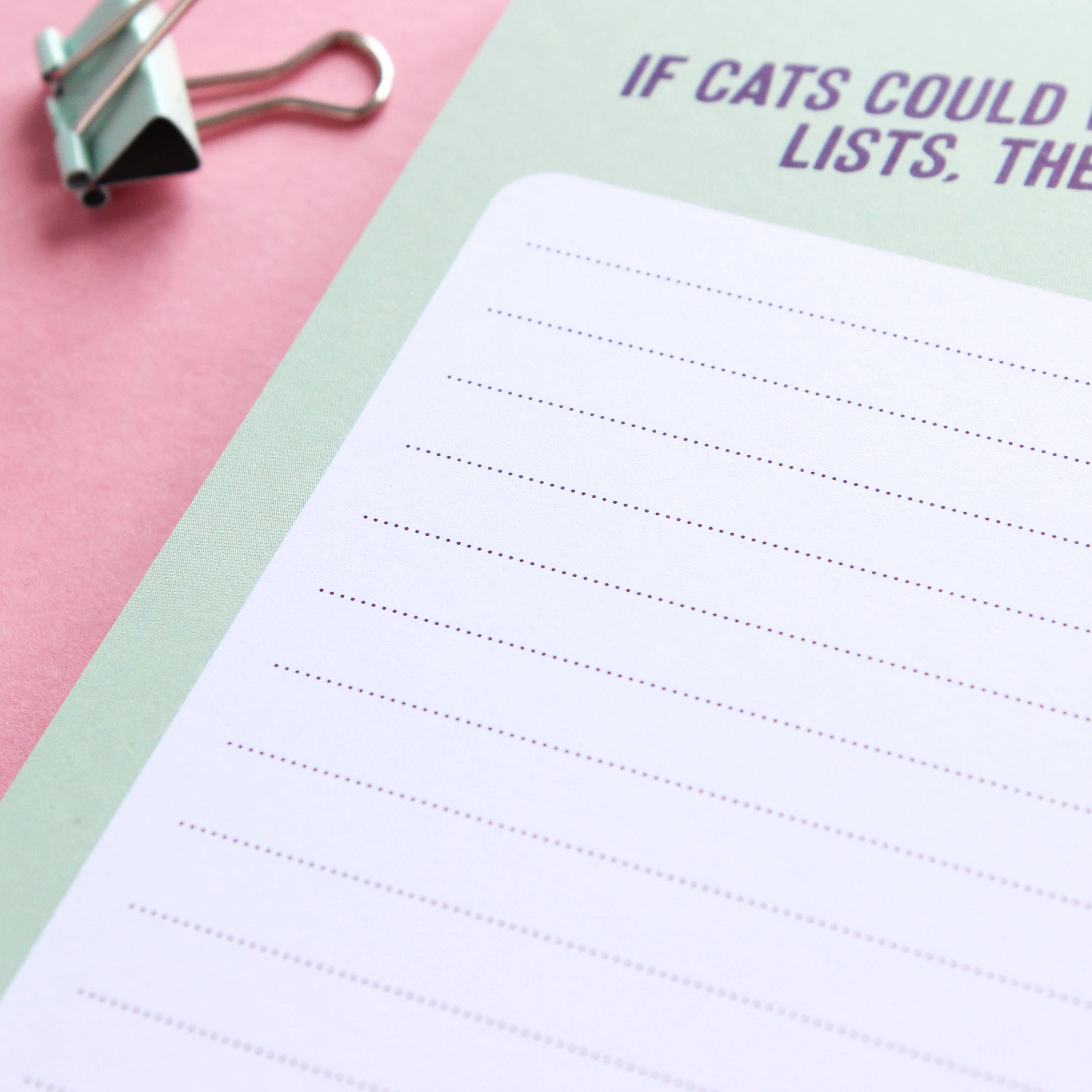 Purple Tree Designs - Wholesale Notepad - If Cats Could DL Lined Notepad, 75 Tear-off Pages3