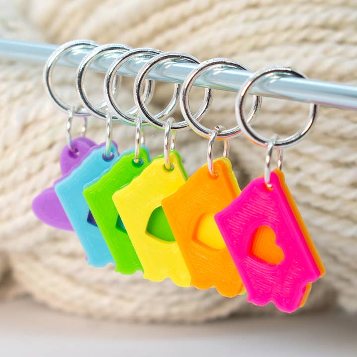 Marqueurs de mailles Amour de l'Iowa, État de Hawkeye pour la vente par Blue Bird Makery