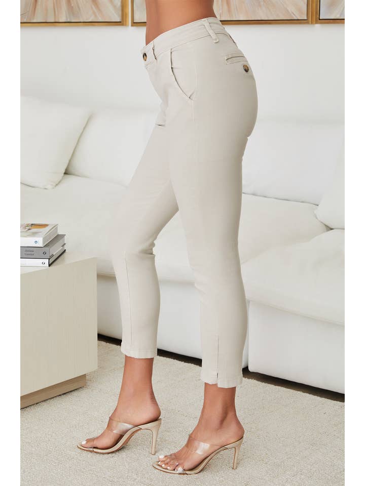 Beige COTTON CHINO PANT (822243-BEIGE) for wholesale on Faire1