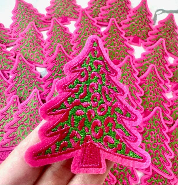 sequinandstiches - Wholesale Patch - Christmas Tree Patch, Pink Patch, Embroidered Patch, Trucker Hat Patch, Christmas Patch, Iron on Patch, DIY Patch, Patch for Hat, Holiday patch5