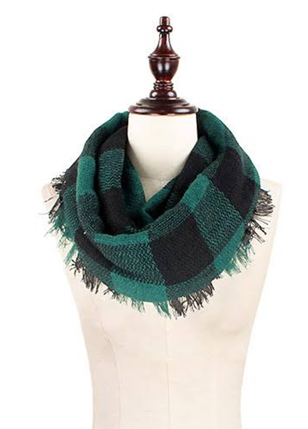 Fennco Styles - Wholesale Scarf - Women's - Buffalo Plaid Infinity Scarf1